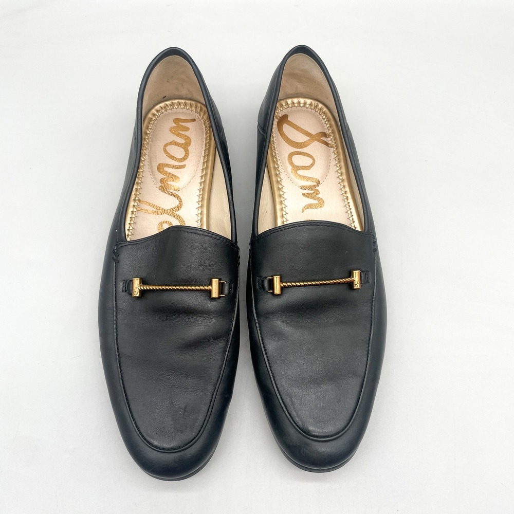 Sam Edelman Womens 9M Lior Horsebit Loafers Flats Black Leather Preppy Office